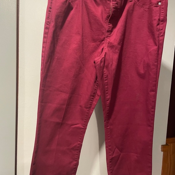 St. John’s Bay maroon Pants straight leg size 16 - Picture 3 of 5